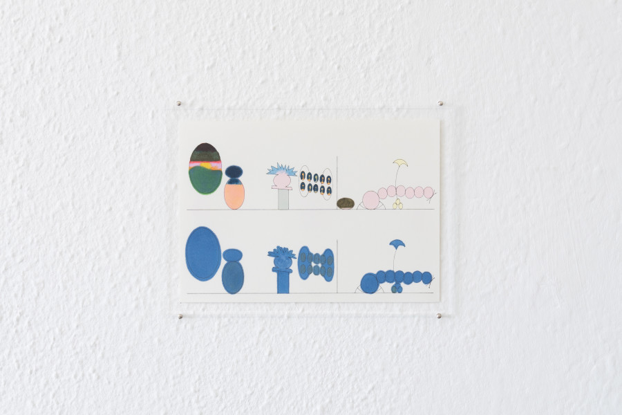 Exhibition view, Mix, Saehan Parc and Thilda Bourqui, Halmet, Zürich, 2026. Photo credit: WALENTINA