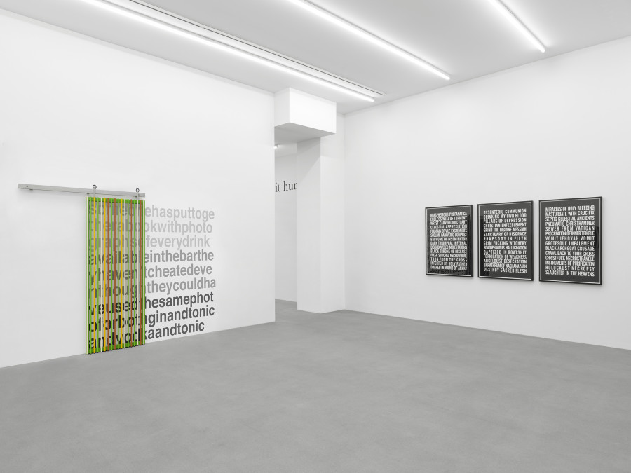 Installation view, Wall Works & Sculptures, Galerie Eva Presenhuber, Waldmannstrasse, Zurich, 2025. © the artists. Courtesy the artists and Galerie Eva Presenhuber, Zurich / Vienna. Photo: Stefan Altenburger Photography, Zürich