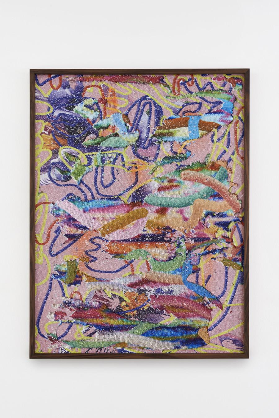 Olga Titus, Ohne Titel, 2022, Reversible sequins printed on both sides on non-woven linen, 122 x 92 cm, Edition of 7.