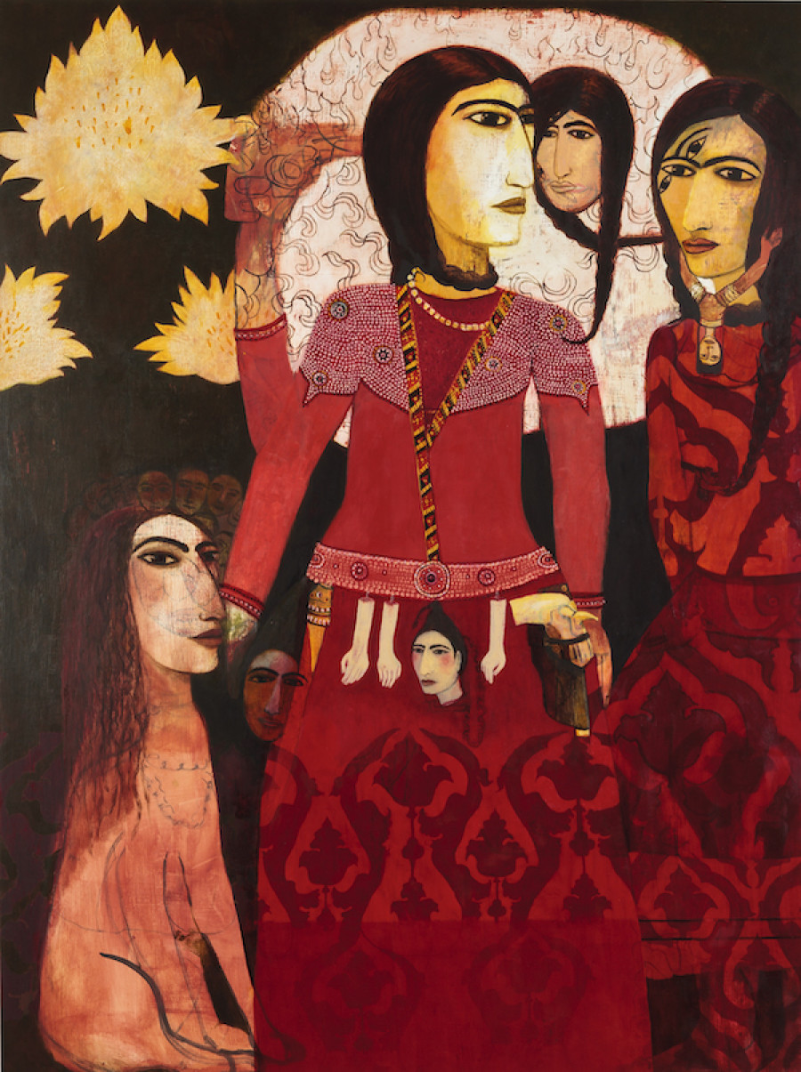 Samira Abbassy, Love & Ammunition, 2016, oil on gesso panel, 122 x 91,5 cm