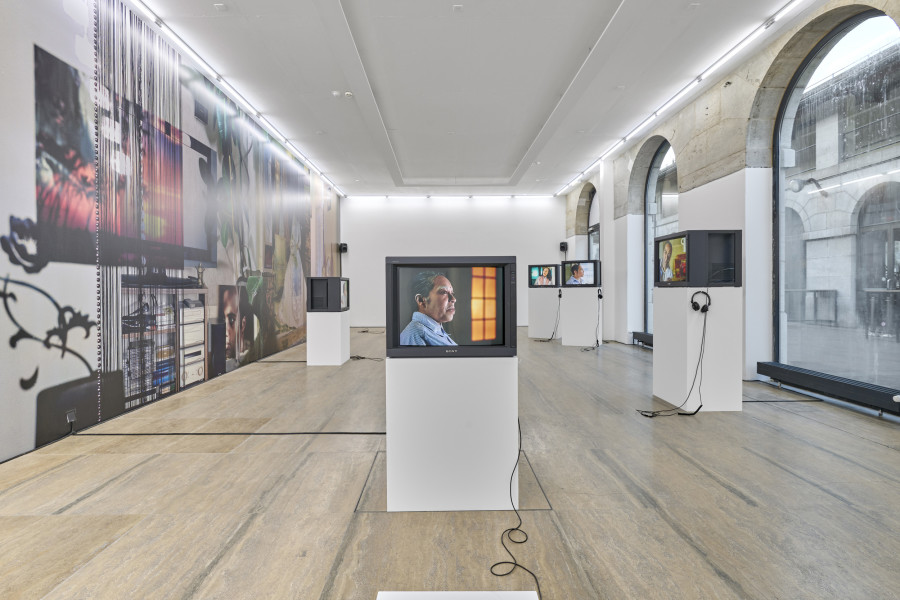 Exhibition view, Saga — Mythologie du départ
, Noha Mokhtar & Sahar Suliman, Halle Nord, Geneva, 2025. Photo credit: © Thomas Maisonnasse / Halle Nord, 2025