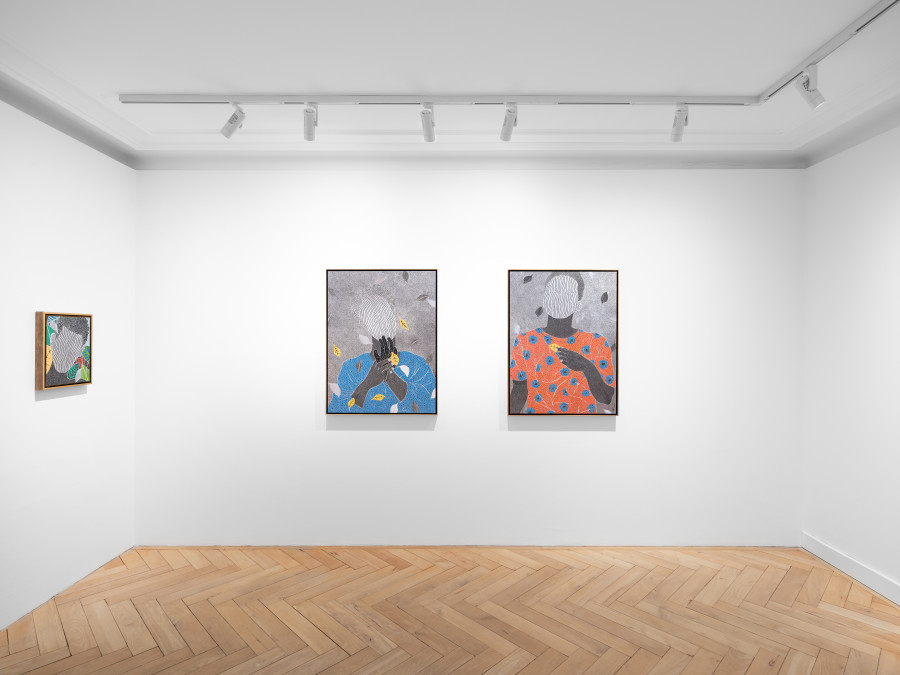 Installation view, Maurice Mboa “Le Son des Lignes” at The Showroom by Xavier Fischer, Rämistrasse, Zurich, 2024/ Photo: Alex Ochsner/ Courtesy: The artist and Fischer Art Advisory