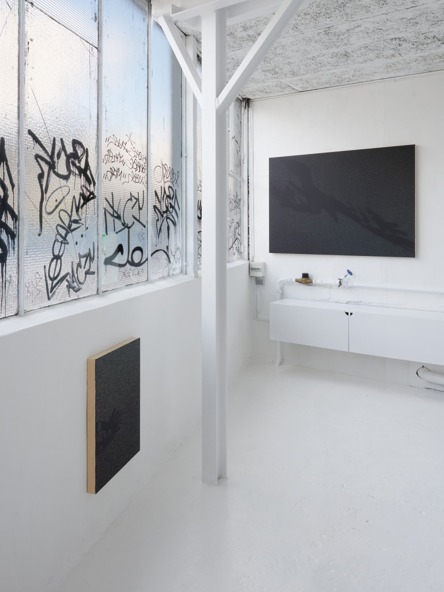 Exhibition view, Eliot Möwes, SLIME FACTORY, KISSED THEN BURNED, Geneva, 2026. Photo credit: Johanna Bommer