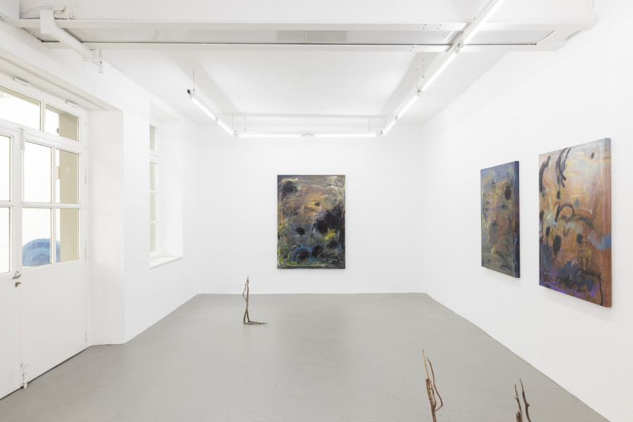 Installation view, Elements of Time, Maya Hottarek, Barbara Davi, Michele Gabriele & Krištof Kintera, KALI Gallery, 2024.