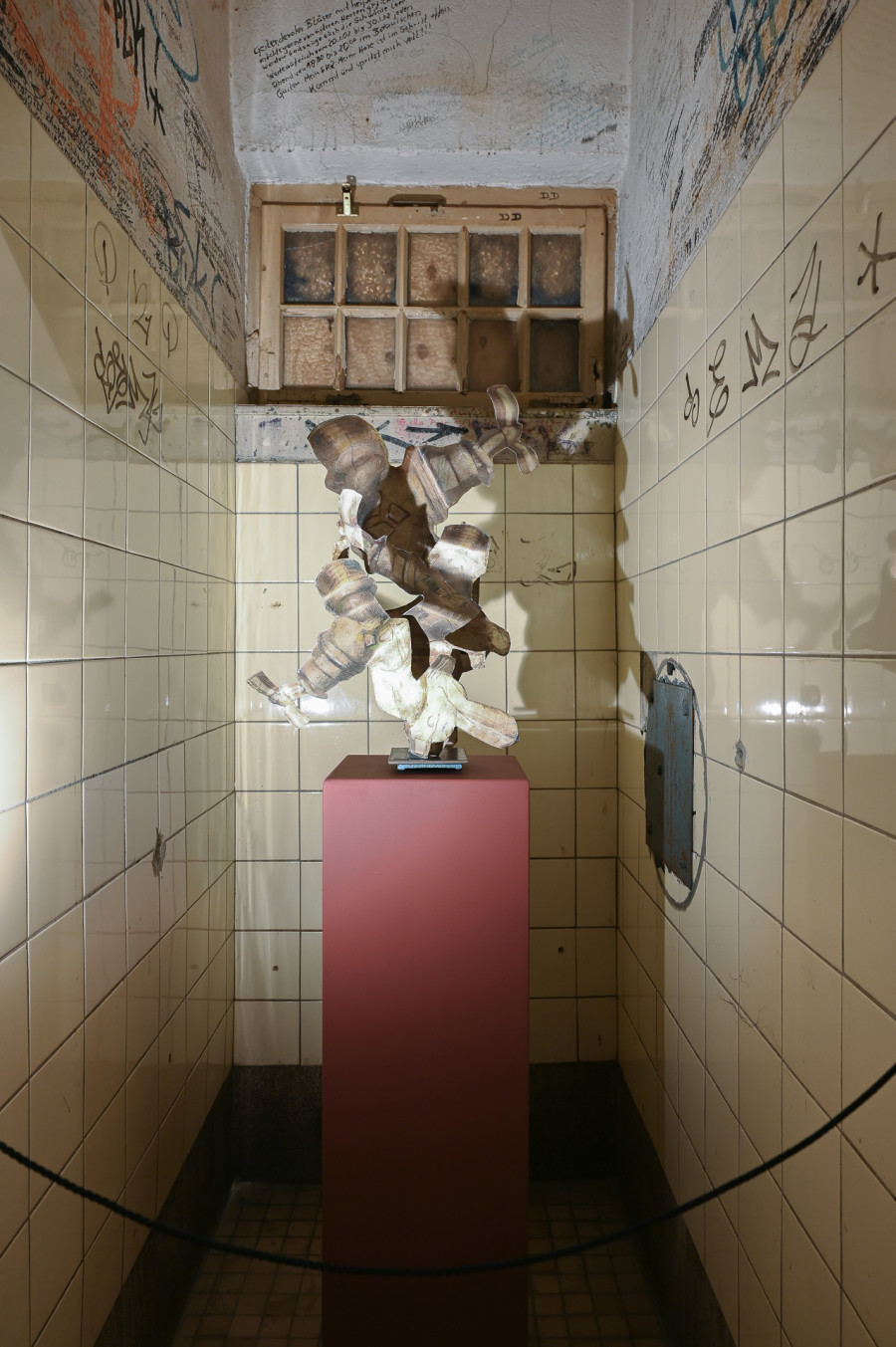 Protoplast, "a bonded he sanitary," no date, Protoplast at Kaiserwache, Freiburg im Breisgau, 2026. Images courtesy of the artist and Kaiserwache. Photo: Stefan Lux.