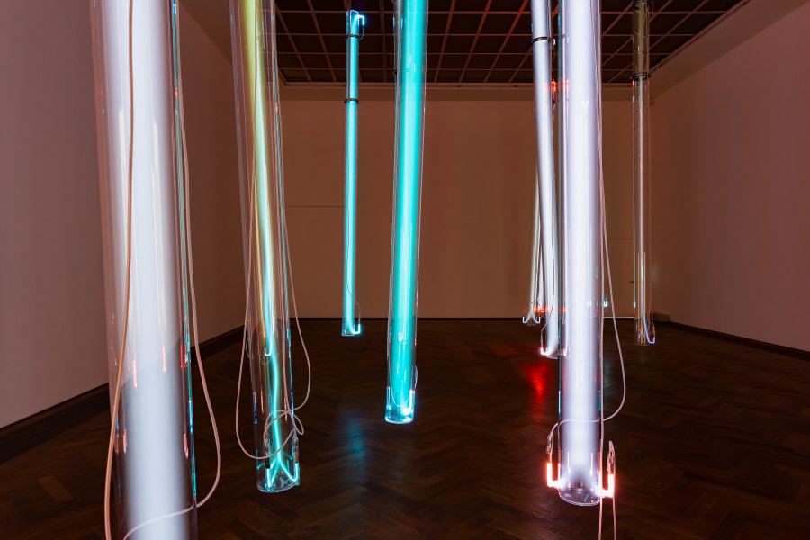 Raphael Hefti, installation view, Salutary Failures, Kunsthalle Basel, 2020, view on Message Not Sent, 2020 (detail). Photo: Gunnar Meier / Kunsthalle Basel. Courtesy of the artist.