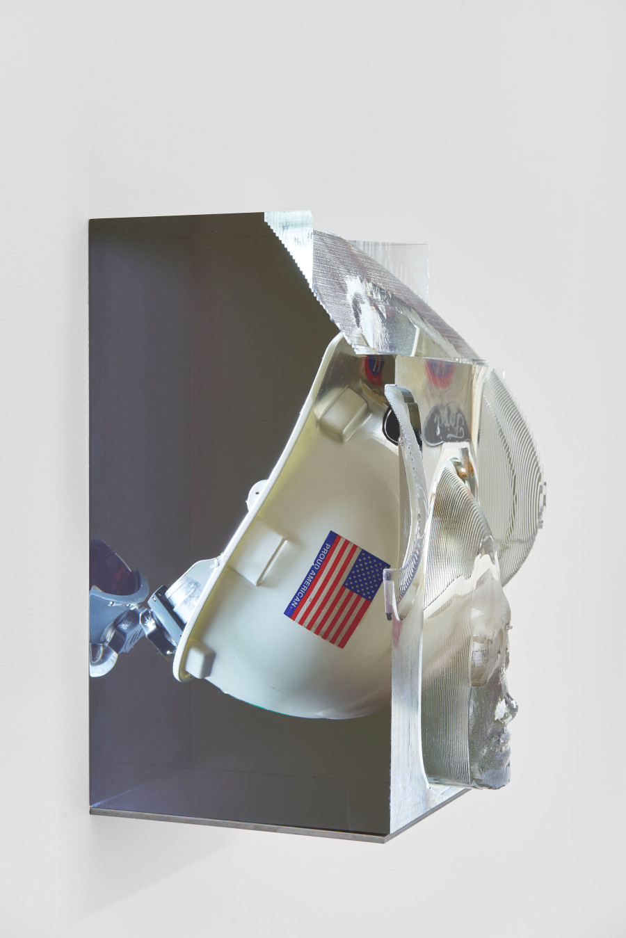 Matthew Angelo Harrison, installation view, Proto, Kunsthalle Basel, 2021, view on, Headdress, 2021. Photo: Philipp Hänger / Kunsthalle Basel