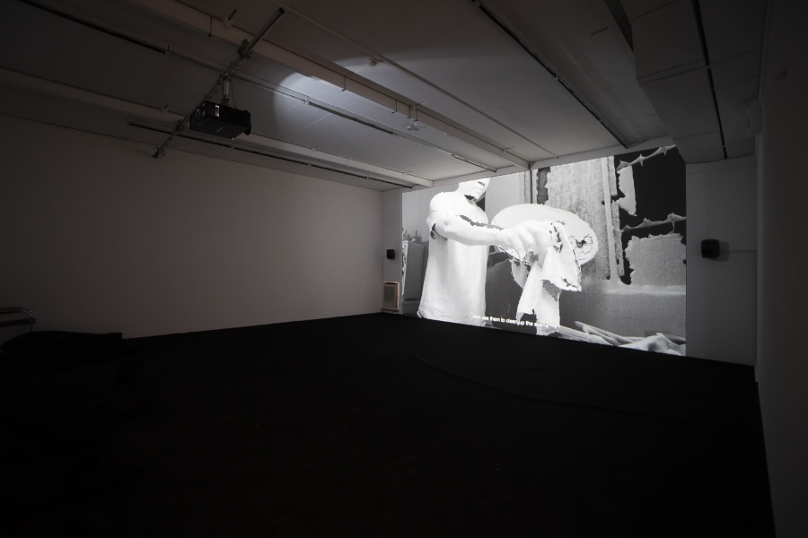 Exhibition view, Hsu Che-Yu, Two Episodes of Mourning Exercises, Centre d’Art Contemporain Genève, 2023. Photo: Julien Girard