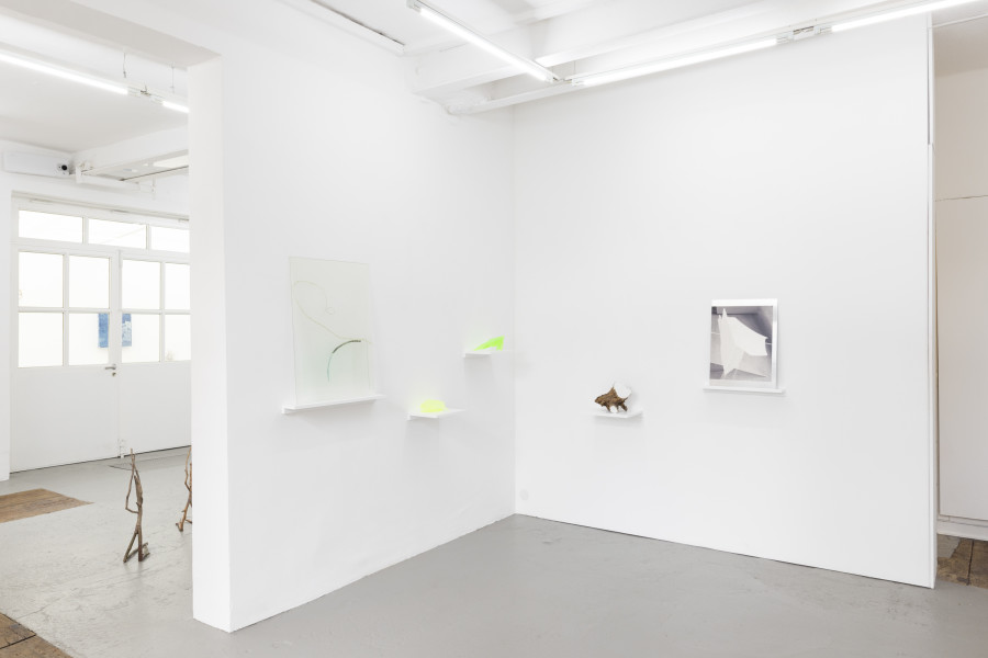 Installation view, Elements of Time, Maya Hottarek, Barbara Davi, Michele Gabriele & Krištof Kintera, KALI Gallery, 2024.