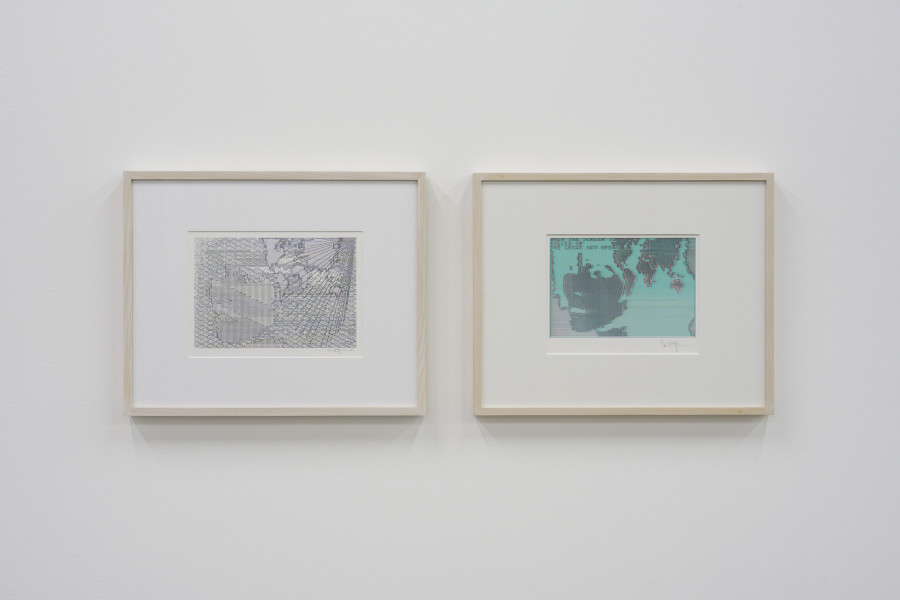 Installation view, Charlotte Johannesson, Computer Mind, 1983 ; Self-portrait, 1981-1986, Kunsthalle Friart Fribourg, 2023. Photo : Guillaume Python. Courtesy of the artist and Kunsthalle Friart Fribourg