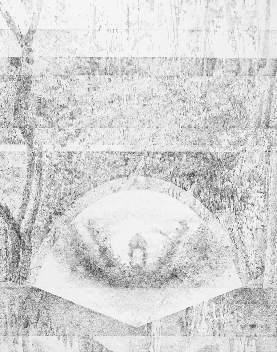 Noémie Doge, Dôme, 2019. Graphite sur papier, 70.3 x 57 cm.