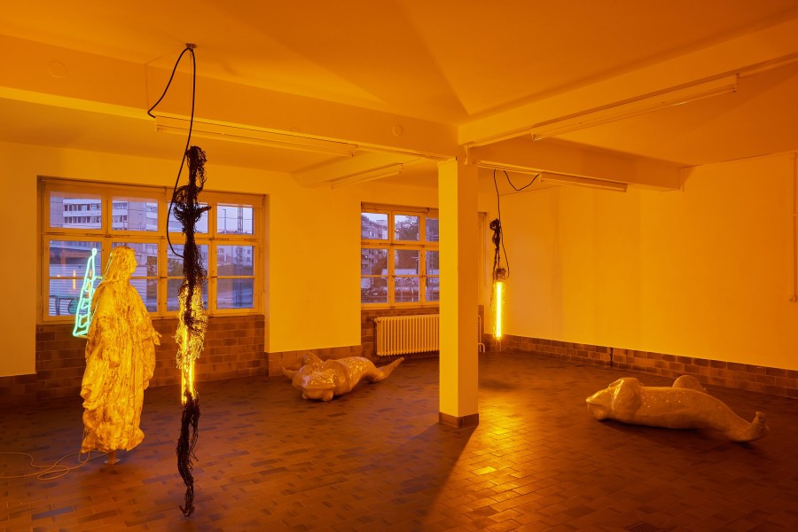 Installation view, Chloé Delarue & Denis Savary, Octogone, Mayday, 2023. Photo credit: Moritz Schermbach