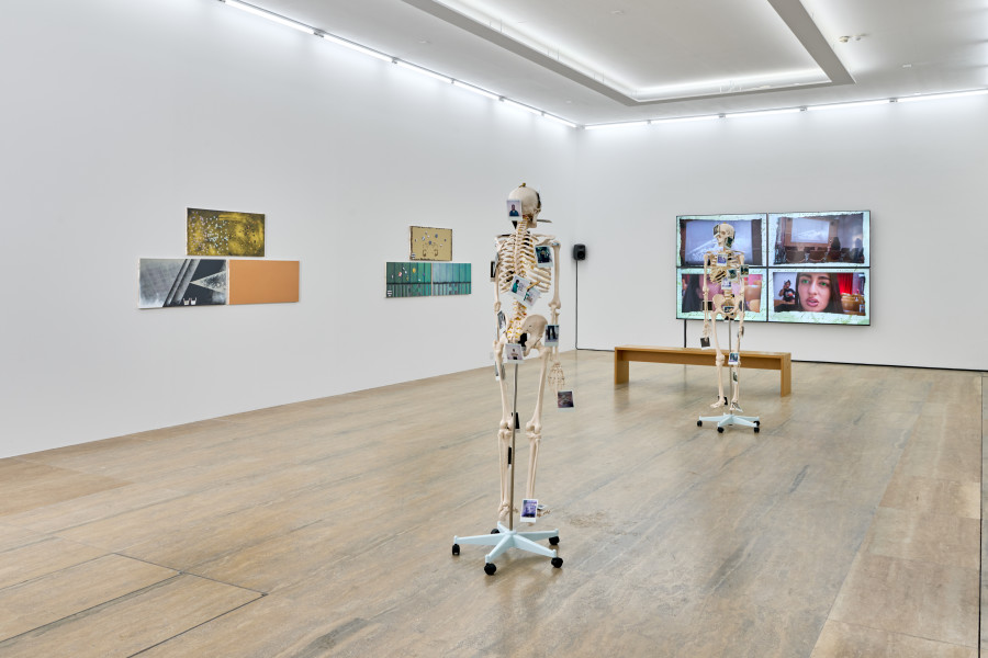 Exhibition view, Chris Lovasoa Kauffmann, Mammoth steps. One for Kevin, two for Lisa, Halle Nord, Geneva, 2025. Photo credit: © Thomas Maisonnasse / Halle Nord, 2025