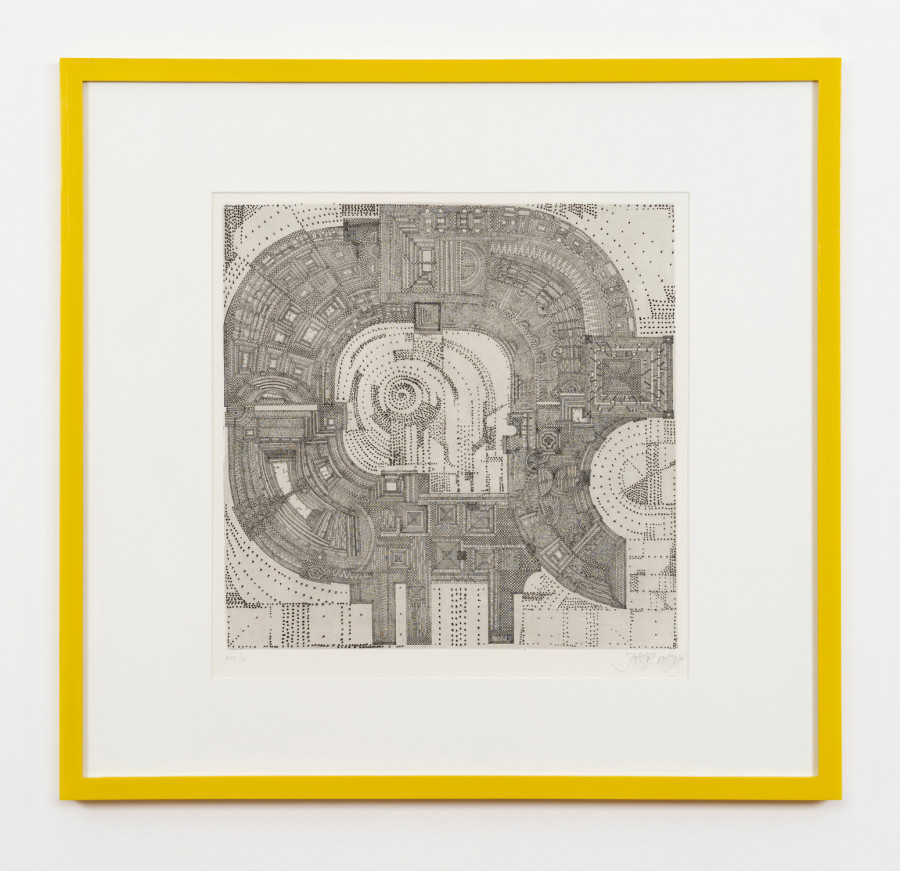 Johannes Gachnang - The Panopticum by Jeremy Bentham, 1966, etching, framed. ©2024 suns.works and the artists. Photography: Claude Barrault