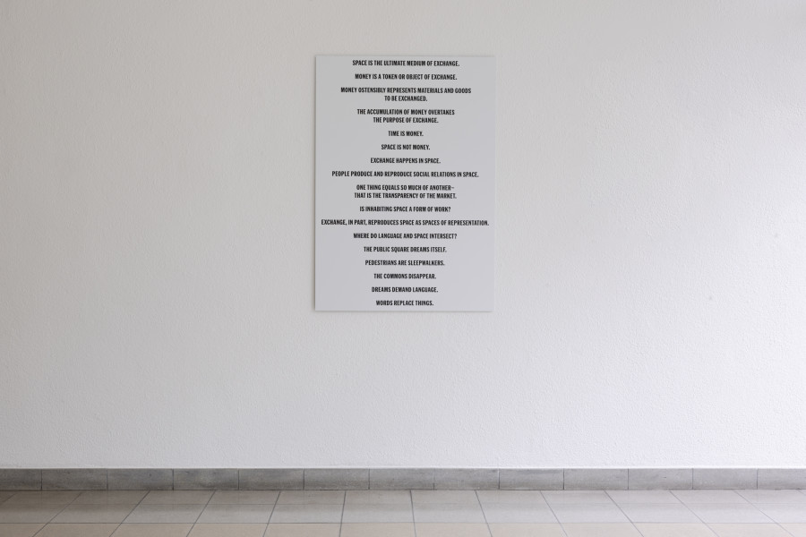 John Miller, The Ruin of Exchange, 2024, Poster A0 auf / on Dibond. Courtesy the artist. Photo: Gina Folly