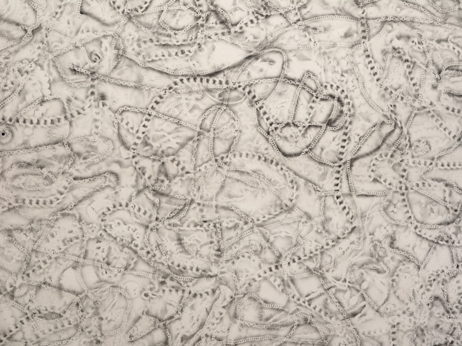 Christelle Kahla, Behind the Scenes, 2022, Detail, 2026, exhibition view Kunsthaus Langenthal. Photo: Cedric Mussano, Kunsthaus Langenthal. Courtesy: Christelle Kahla.