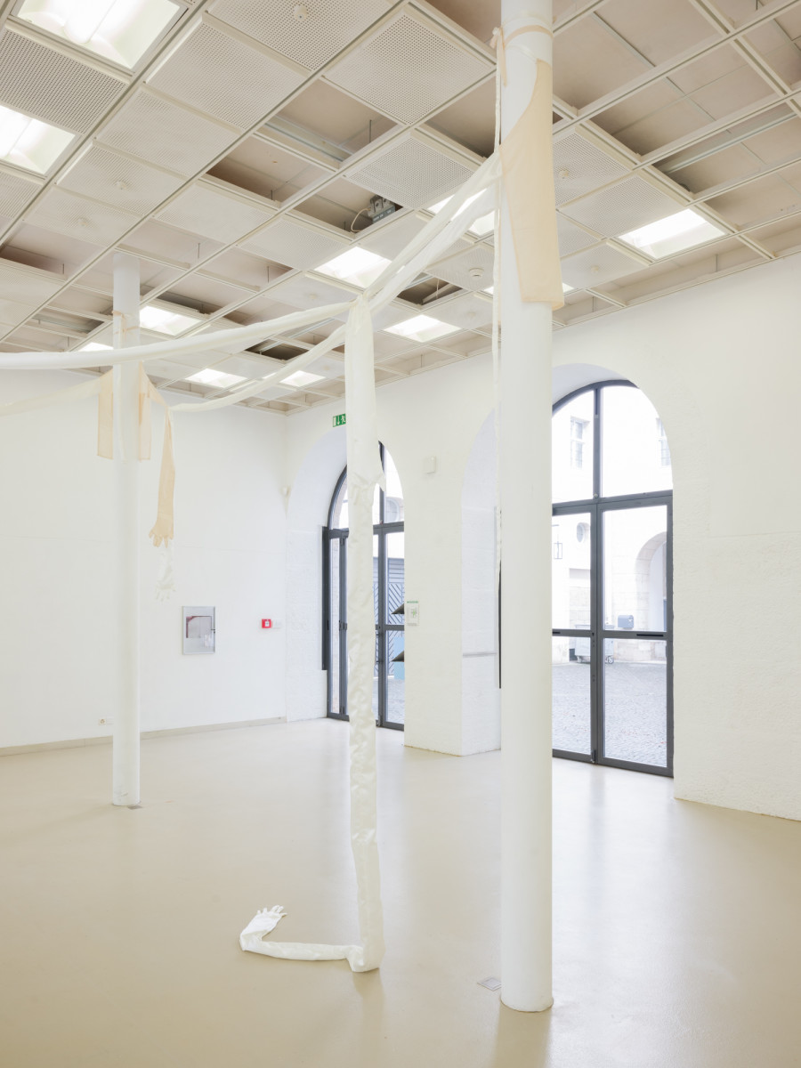 Installation view, A cappella, EAC (les halles), 2024. Photography: Sebastian Verdon / all images copyright and courtesy of the artists, Espace d’art contemporain (les halles), CIRCUIT Centre d’art contemporain Lausanne and CAN Centre d’art Neuchâtel