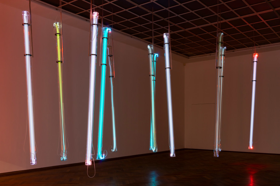 Raphael Hefti, installation view, Salutary Failures, Kunsthalle Basel, 2020, view on Message Not Sent, 2020. Photo: Gunnar Meier / Kunsthalle Basel. Courtesy of the artist.