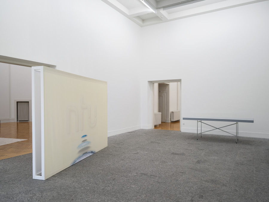 Exhibition view, ntu, Nolan Oswald Dennis, Tabita Rezaire, Bogosi Sekhukhuni, Kunsthalle Bern, 2023. Courtesy of the artists, photo: Cedric Mussano