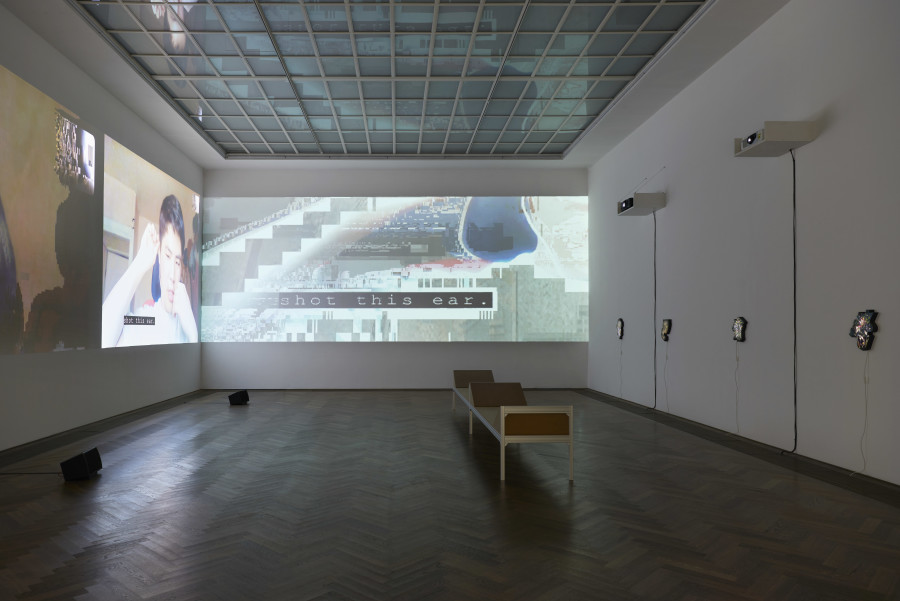 Neïl Beloufa, Humanities, exhibition view, Kunsthalle Basel, 2024, photo: Philipp Hänger / Kunsthalle Basel