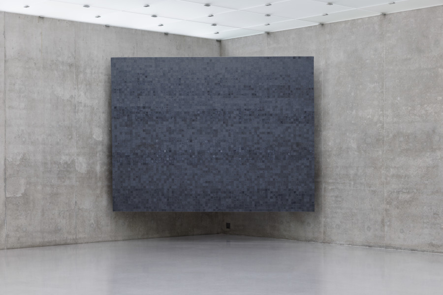 Koo Jeong A, Land of Ousss [Gravitta], Detail view second floor Kunsthaus Bregenz, 2026. Magnet panel (L), 2025. Photo: Markus Tretter. © KOO JEONG A, Kunsthaus Bregenz. Courtesy of the artist