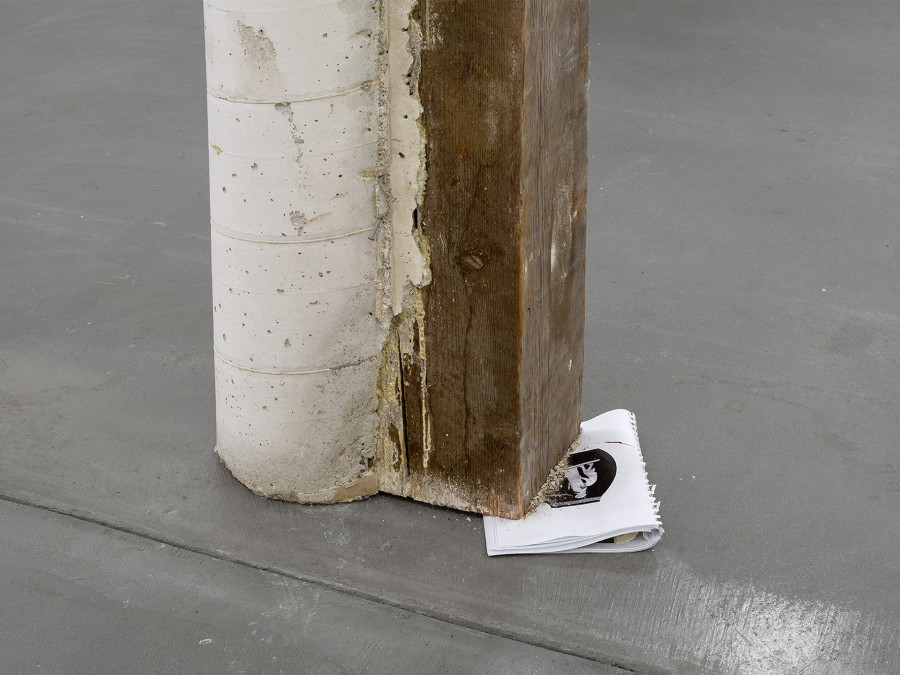 Ariana Reines and Oscar Tuazon, THE HOUSE HUSBAND (2016), detail view, Passages, Kunsthalle Friart Fribourg, 2026. Photo: Cedric Mussano