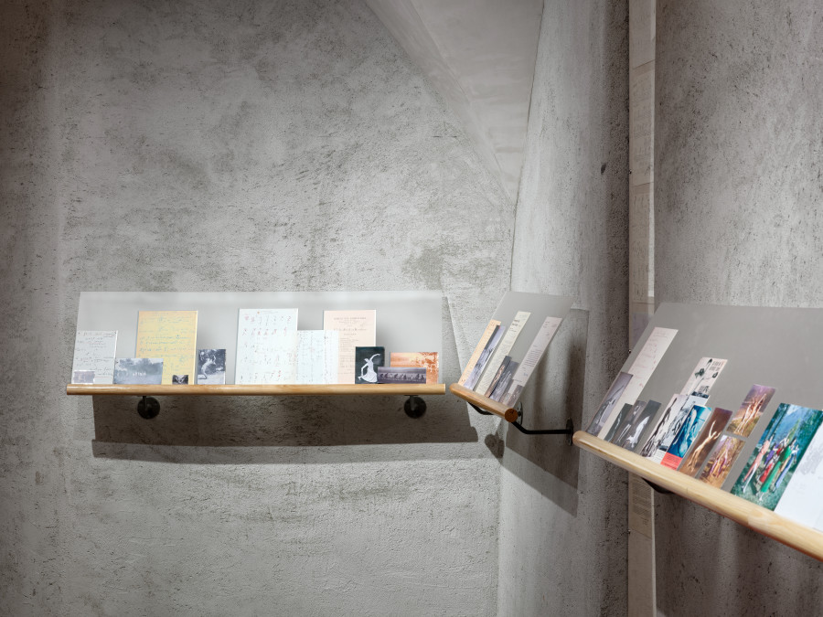 Exhibition view “Suzanne Perrottet. After Dada, After Dance,” Cabaret Voltaire 2025. Photo: Cedric Mussano. Courtesy: Suzanne Perrottet, Walter Schwabe / Fotostiftung Schweiz, Luise Schwabe / ProLitteris, Niklaus Stauss, Johann Adam Meisenbach, Tarren Johnson & Joel Cocks, Elaine Mitchener, New Kyd, Thibault Lac.