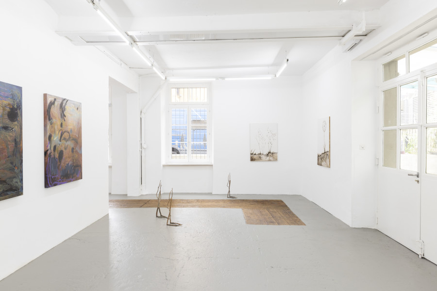 Installation view, Elements of Time, Maya Hottarek, Barbara Davi, Michele Gabriele & Krištof Kintera, KALI Gallery, 2024.