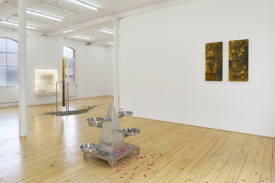 Exhibition view, Sacred Threads, Kunsthalle Friart Fribourg, 2024. Photo: Guillaume Python. Courtesy Friart Fribourg