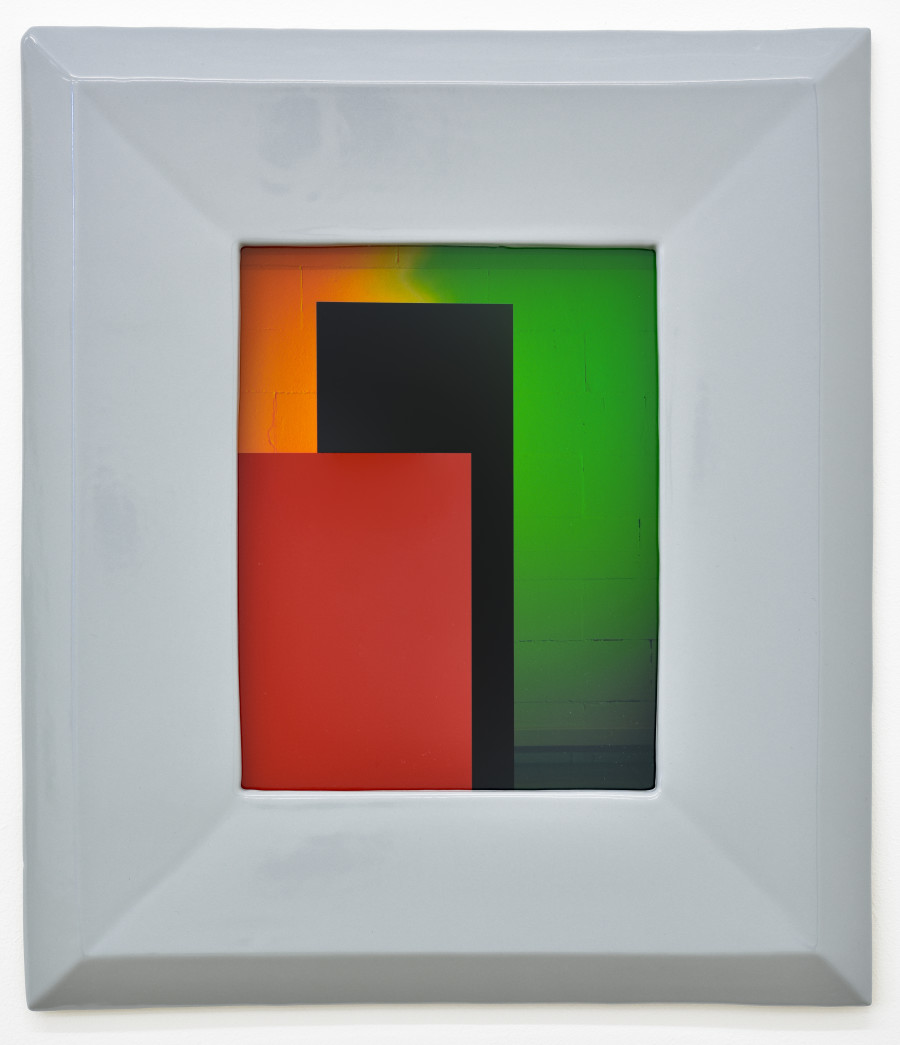 Shirana Shahbazi Untitled, 2020. C-print on aluminium, in hand made ceramic frame. Unique. 23.5 x 18.5 cm (9 1/4 x 7 1/4 in.), 43.5 x 38 cm (17 1/8 x 15 in.), framed. SHAHB24593. Galerie Peter Kilchmann, 2020.