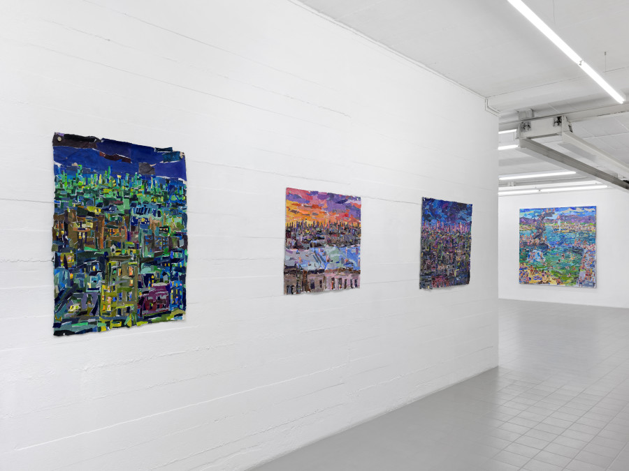 Exhibition view, Todd Bienvenu, Date with the night, Galerie Sébastien Bertrand, Geneva, 2025. Photo credit: Annik Wetter, Courtesy the artist and Galerie Sébastien Bertrand