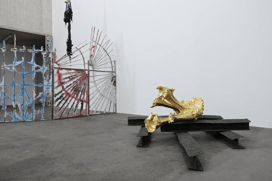 Sofía Salazar Rosales, Gesture: drawings of fear, sensuality, and walls, 2026; They ask to stay, 2026; Witness, 2026. Courtesy of the artist and ChertLüdde, Berlin. Ausstellungsansicht / Installation view Kunsthaus Baselland 2026. Foto / Photo: Gina Folly © Kunsthaus Baselland