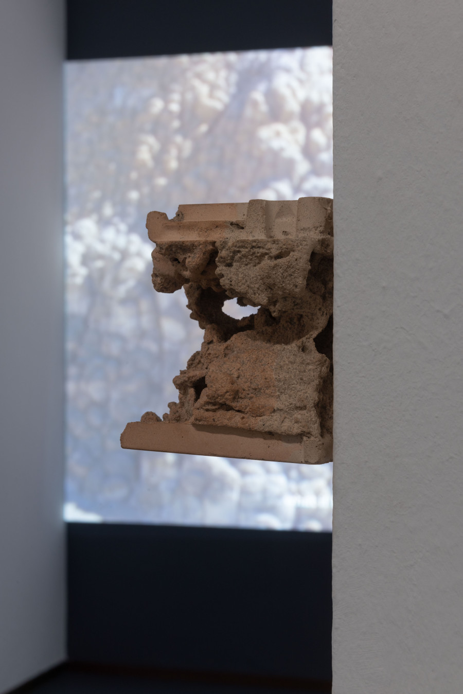 Hunter Longe, Dissolution of the State II, installation view, 2022, Sediments from the Suze and Fiolle rivers, lime, plaster, sand, magnetite, pigments. Photo: Mattia Angelini