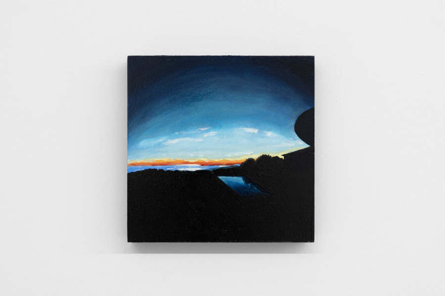 DonChristian Jones, Cape Cod Sunset (Emily’s House), 2024, Oil on wood, 25.5 × 25.5 × 4cm. Photo credits: marytwo