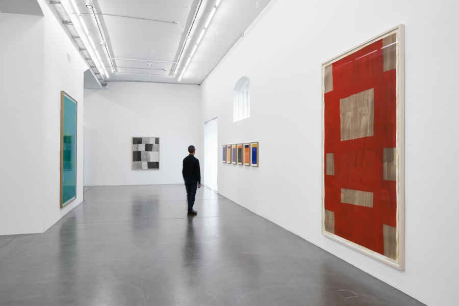 Installation view, ‘Günther Förg. Arbeiten auf Papier / Works on Paper / Oeuvres sur Papier: 1975 – 2009’ at Hauser & Wirth Zurich, Limmatstrasse, 27 September – 20 December 2024 © Estate Günther Förg, Suisse / 2024, ProLitteris, Zurich. Courtesy Estate Günther Förg and Hauser & Wirth. Photo: Jon Etter