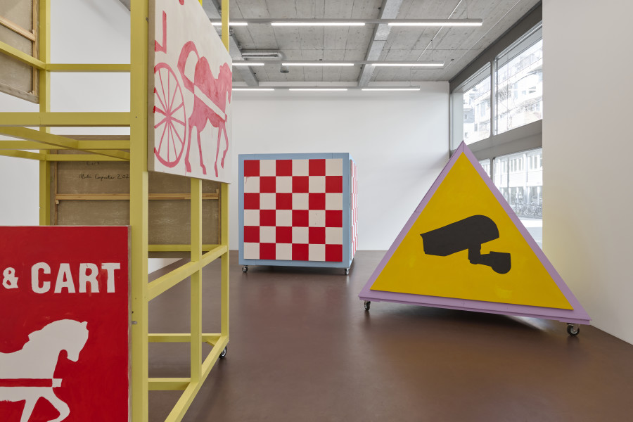 Installation view, Merlin Carpenter, Warning Signs, Karma International, 2026, Zurich, photo© Flavio Karrer