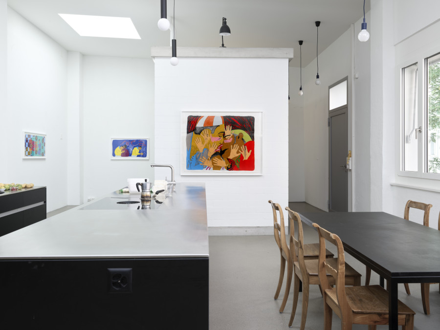 Exhibition view, Soufiane Ababri, if I had to put a title here it would be my epitaph, flatmarkus, Zürich, 2025. Photo credit: Felix Jungo. Courtesy of the artist, Dittrich-Schlechtriem and flatmarkus