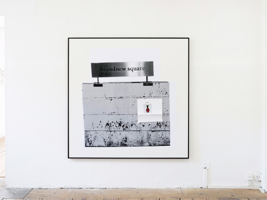 Miriam Laura Leonardi, Brandnew square (Tutti Frutti), 2024, Digital prints, wooden board