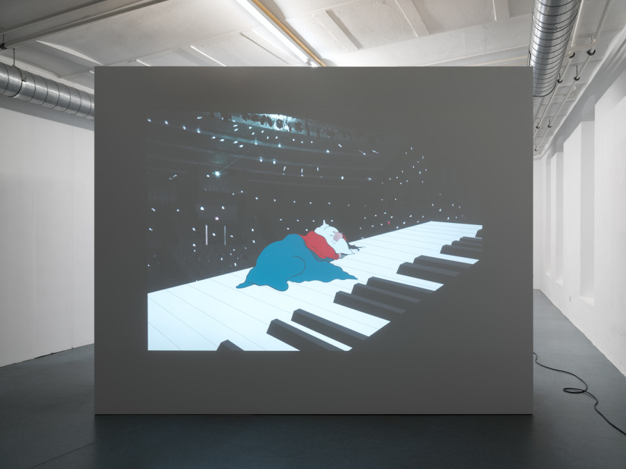 Simon Pellegrini, Candy, 2026, Two channel video installation, 1.414:1 (colour, sound), 08:00’. Photo credits: Julian Blum