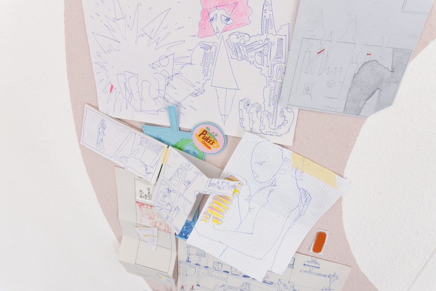 Exhibition view, Mix, Saehan Parc and Thilda Bourqui, Halmet, Zürich, 2026. Photo credit: WALENTINA