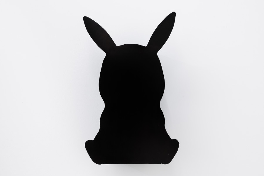 Christophe de Rohan Chabot, Untitled (bunny black), 2023, sublimation print on aluminum, 60 x 36,5 x 18 cm. Photography: Gina Folly / all images copyright and courtesy of the artist and For, Basel