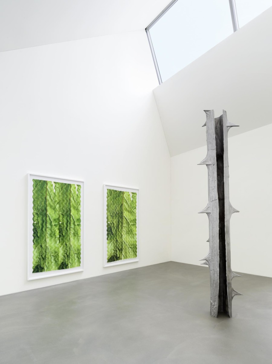 Exhibition view, Alice Channer, Heavy Metals / Silk Cut, Kunstmuseum Appenzell / Kunsthalle Appenzell, 2023. Photography: Roman März