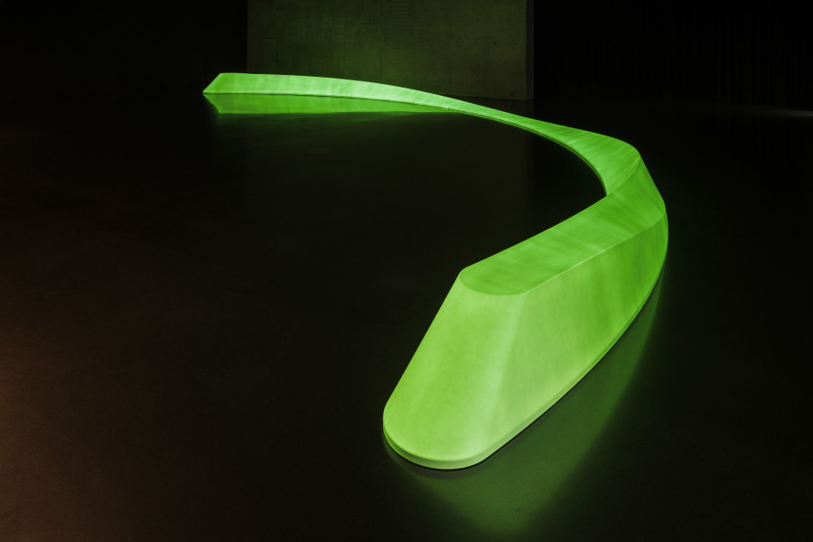 Koo Jeong A, Land of Ousss [Gravitta], Exhibition view ground floor Kunsthaus Bregenz, 2026. [ GRAVITTA ], 2025. Photo: Markus Tretter. © KOO JEONG A, Kunsthaus Bregenz. Courtesy of the artist