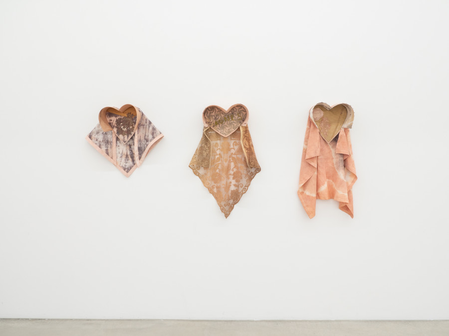 Katherina Zschan, Agnes Huswirt, Elsa Lowlin, Anna Reutinger with Barbara Muff, Lisa Mazenauer, Franca Schaad, Second hand linen, cotton, iron, tannic acid, onion skins, madder, alder buckthorn, Variable dimensions