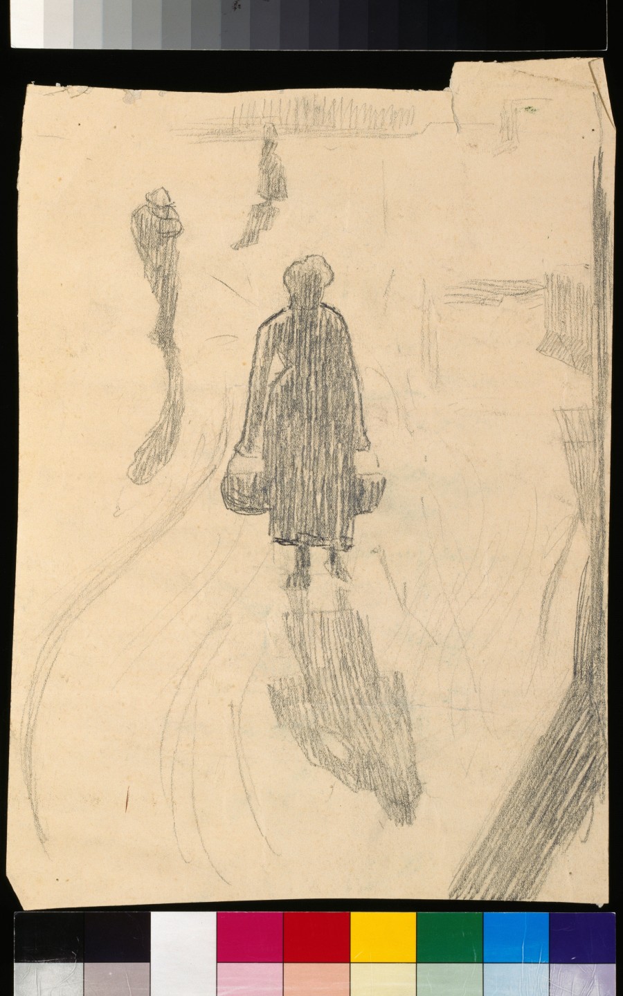 Giovanni Giacometti (1868–1933), Wasserträgerin, um 1905, Bleistift auf Papier, 27,5 x 20 cm, Kunstmuseum Solothurn, Schenkung Bruno und Odette Giacometti, 2006
