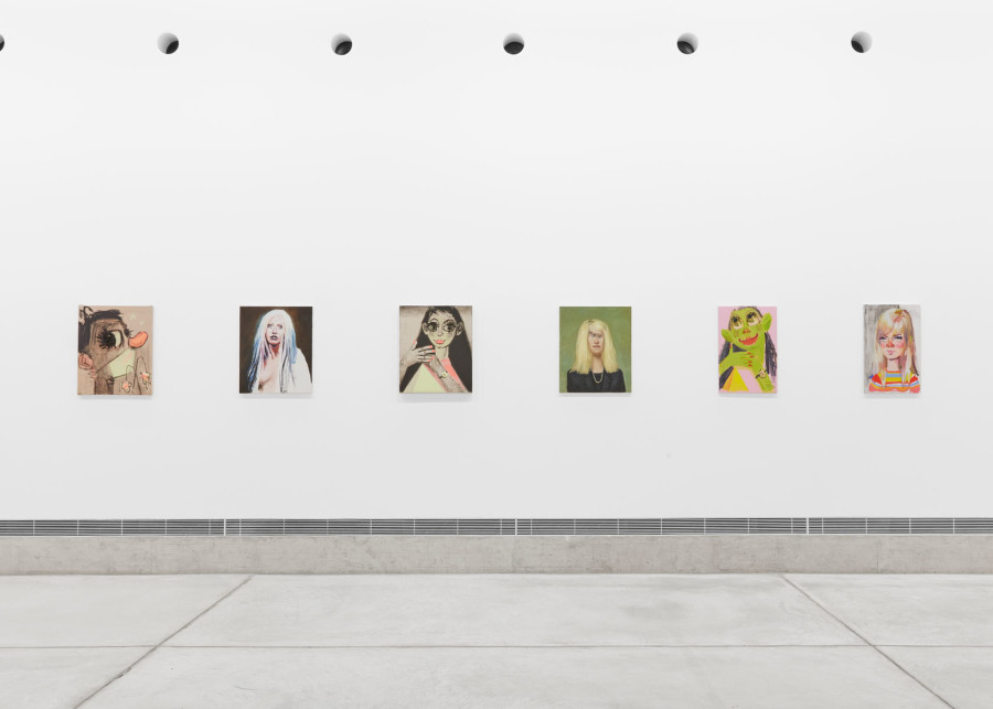 Exhibition view, Nina Childress, Cils, poils et cheveux, Musée des Beaux-Arts la Chaux-de-Fonds, 2022-2023. Photo credit: Gaspard Gigon