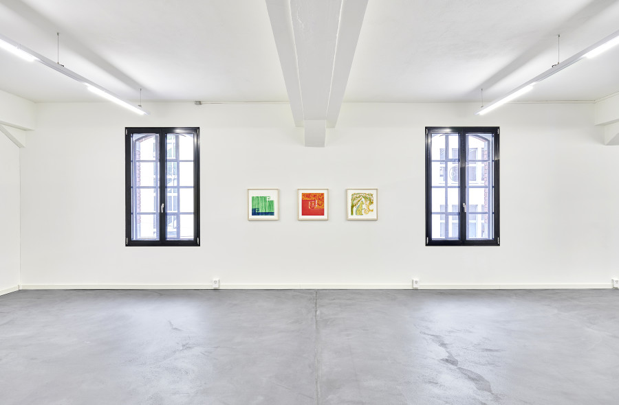 Installation view "Echoes of Imagination", Mai-Thu Perret, Gregor Hildebrandt, Franziska Furter, Dove Allouche; Photo: Bernhard Strauss