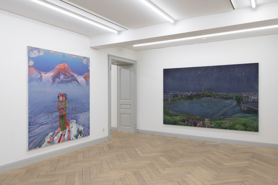 Installation view, Andriu Deplazes, Nasse Augen, Galerie Peter Kilchmann, 2025.