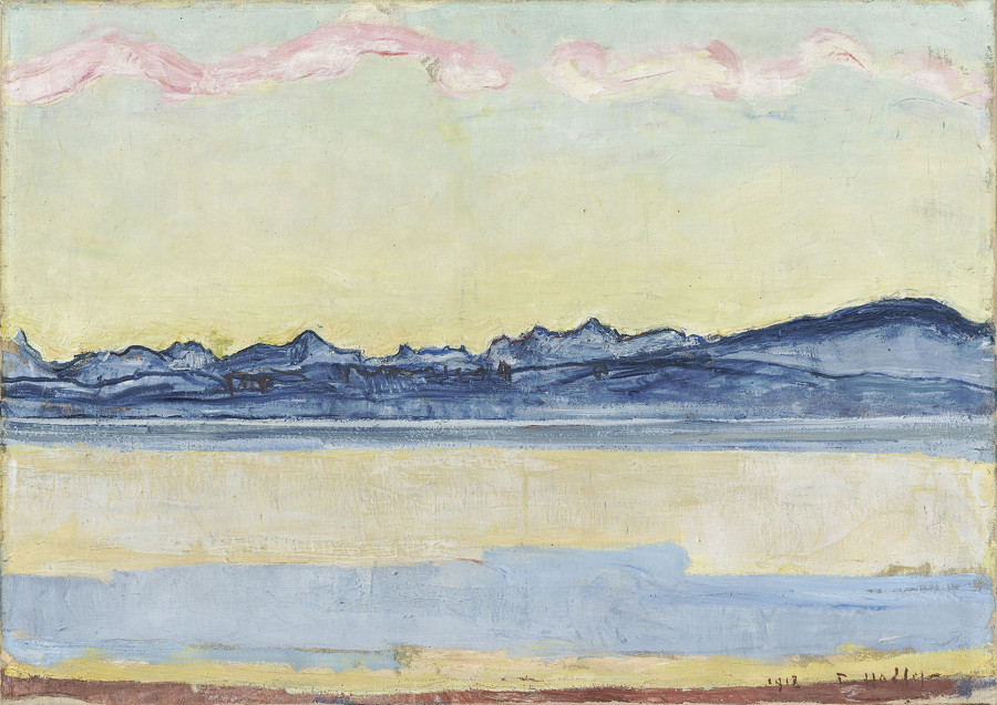 Ferdinand Hodler, Le Mont-Blanc aux nuages roses, 1918. Oil on canvas, 60 × 85 cm. Rudolf Staechelin. Collection Photo: Robert Bayer