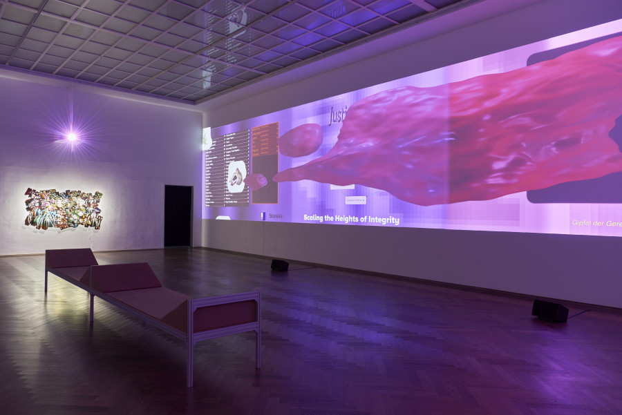 Neïl Beloufa, Humanities, exhibition view, Kunsthalle Basel, 2024, photo: Philipp Hänger / Kunsthalle Basel